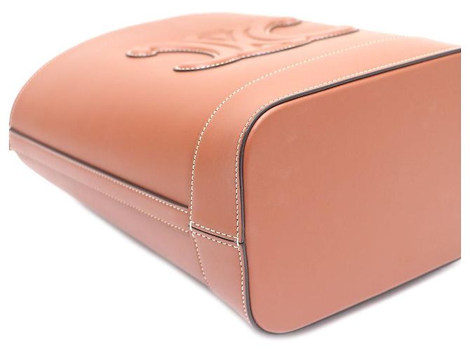 Céline Bolso bucket pequeño y bolso bandolera Triomphe Turt Castaño - vista 5