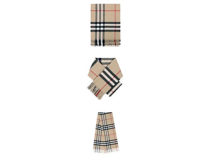 Burberry Sciarpa in cashmere a quadri vintage Marrone - vista 3