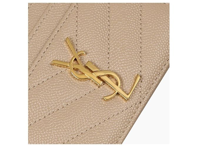 Saint Laurent Tarjetero CASSANDRE Grand Dossier de piel Castaño - vista 5