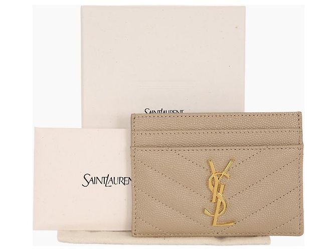 Saint Laurent Tarjetero CASSANDRE Grand Dossier de piel Castaño - vista 8