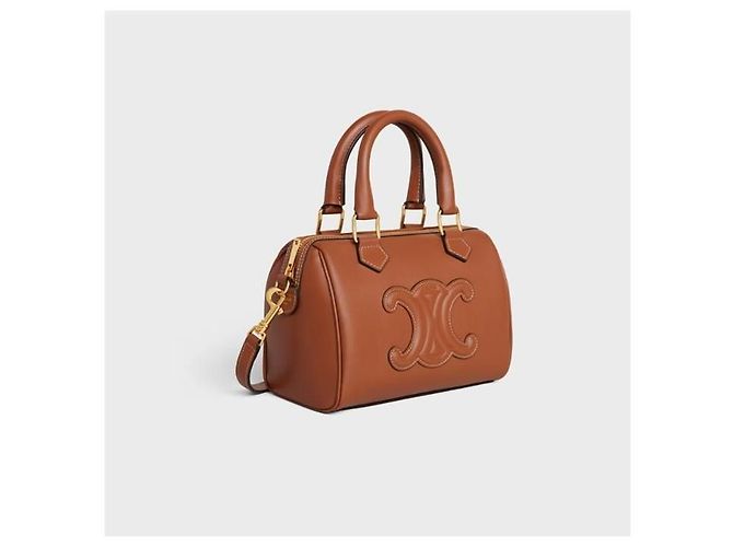 Céline Small Boston in vitello morbido marrone - vista 3