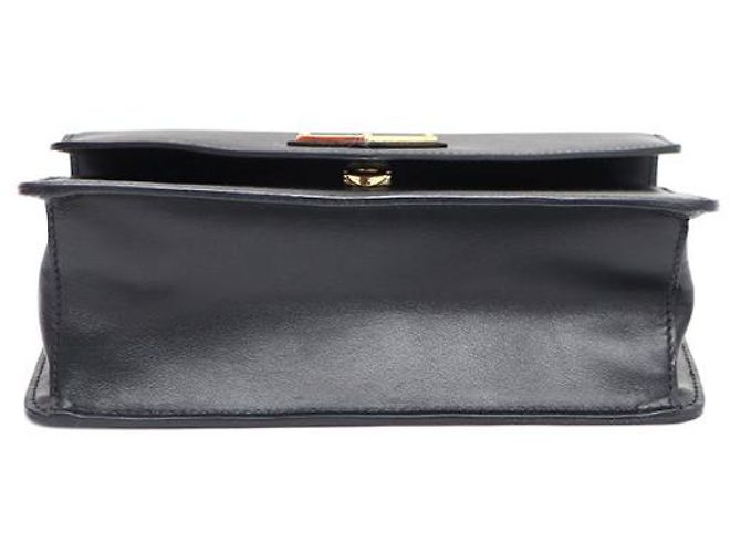 Prada Borsa a spalla e crossbody Saffiano Envelope con catena dorata Nero - vista 14