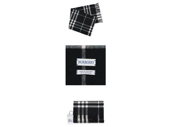 Burberry Sciarpa in cashmere a quadri unisex Nero - vista 4