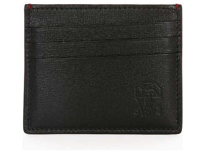 Brunello Cucinelli Classic Leather Black Card Holder - view 2