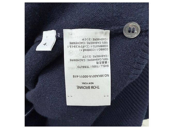Thom Browne Kaschmir-Strick mit diagonalen Streifen Navy Blau - Ansicht 7