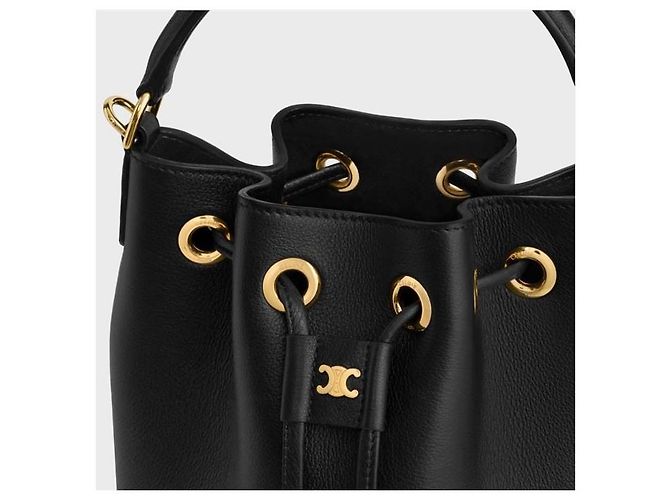 Céline Borsa Tin Clara in vitello grana Noir Nero - vista 5