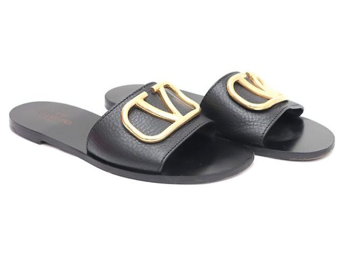 Valentino Ciabatte slide da donna con logo Signature Nero - vista 10