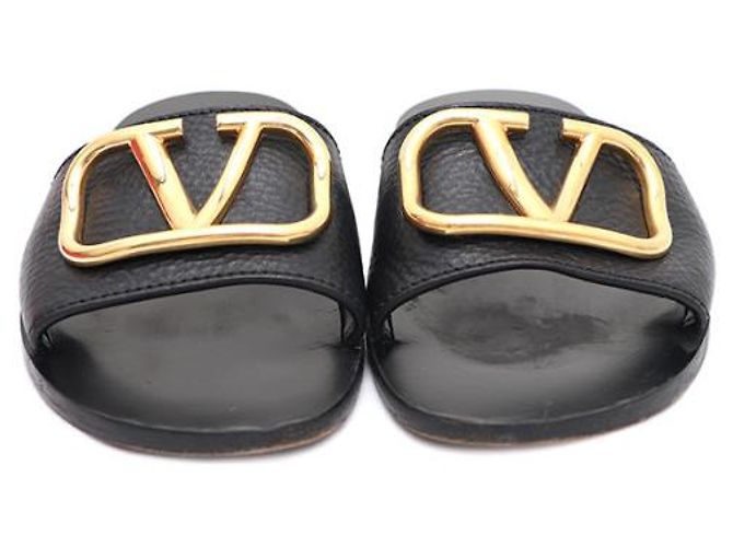 Valentino Ciabatte slide da donna con logo Signature Nero - vista 9