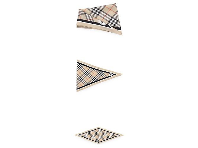Burberry Foulard in seta con stampa Check Night Stamp da donna (Sand) Marrone - vista 3