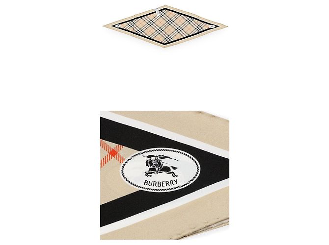 Burberry Foulard in seta con stampa Check Night Stamp da donna (Sand) Marrone - vista 4