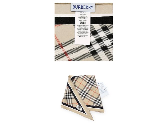 Burberry Foulard in seta con stampa Check Night Stamp da donna (Sand) Marrone - vista 5