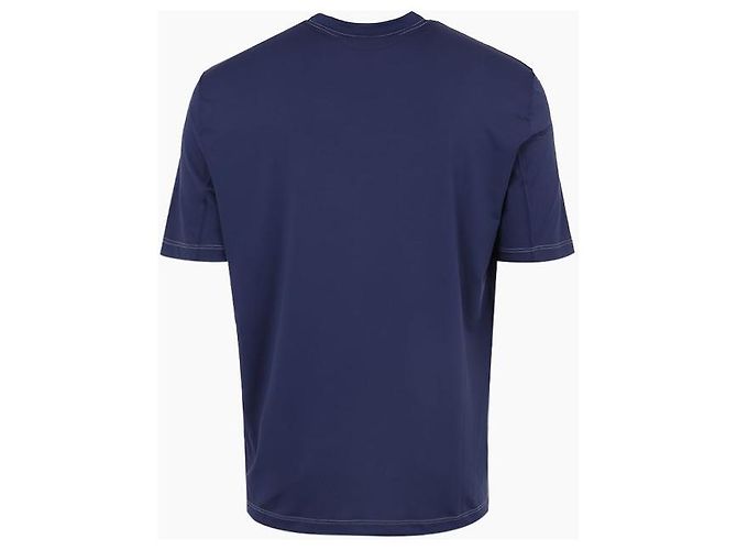 Brunello Cucinelli Abio Signature Logo T-Shirt Blau - Ansicht 3