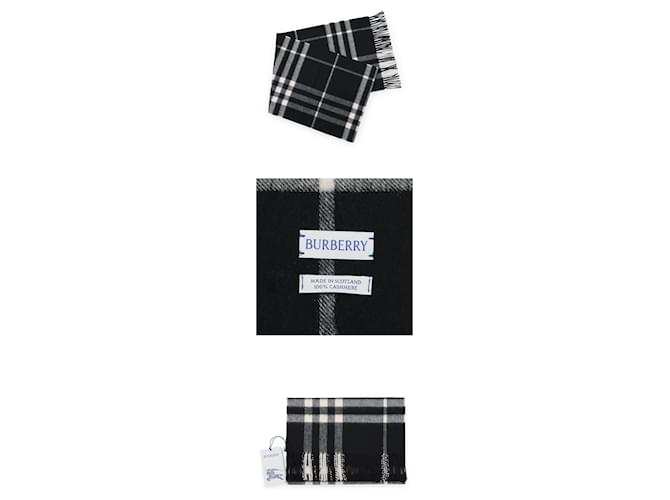 Burberry Sciarpa in cashmere a quadri Nero - vista 4