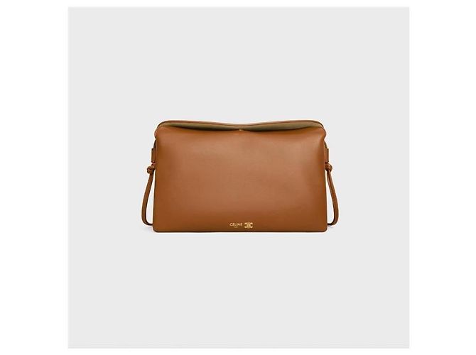 Céline Borsa tote e a tracolla da donna Trio Flap in pelle di agnello morbida marrone - vista 2