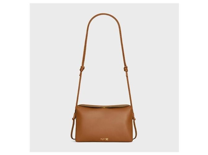 Céline Borsa tote e a tracolla da donna Trio Flap in pelle di agnello morbida marrone - vista 7