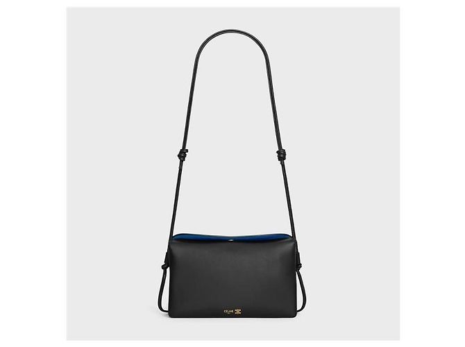 Céline Borsa Tote e a tracolla da donna Trio Flap in pelle di agnello morbida nera - vista 10