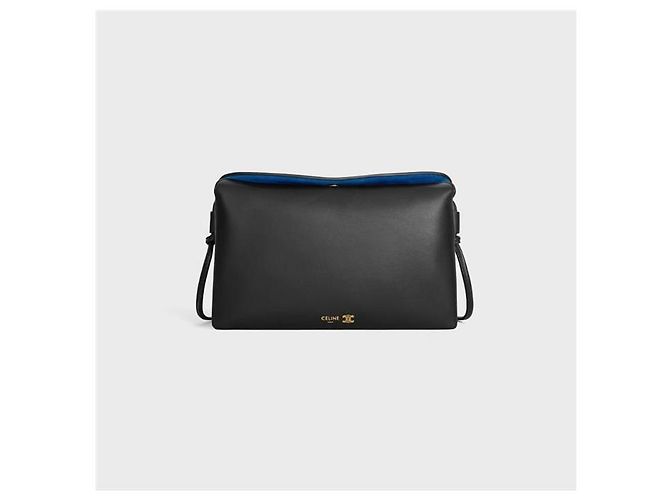 Céline Borsa Tote e a tracolla da donna Trio Flap in pelle di agnello morbida nera - vista 2