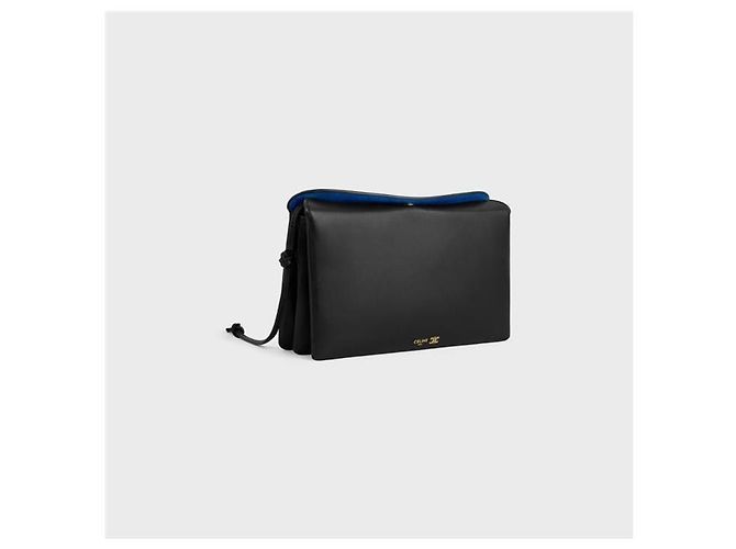 Céline Borsa Tote e a tracolla da donna Trio Flap in pelle di agnello morbida nera - vista 6