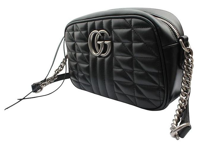 Gucci Borsa a tracolla con catena Marmont Nero - vista 2