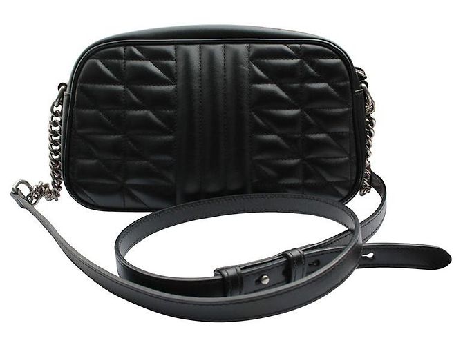 Gucci Borsa a tracolla con catena Marmont Nero - vista 3