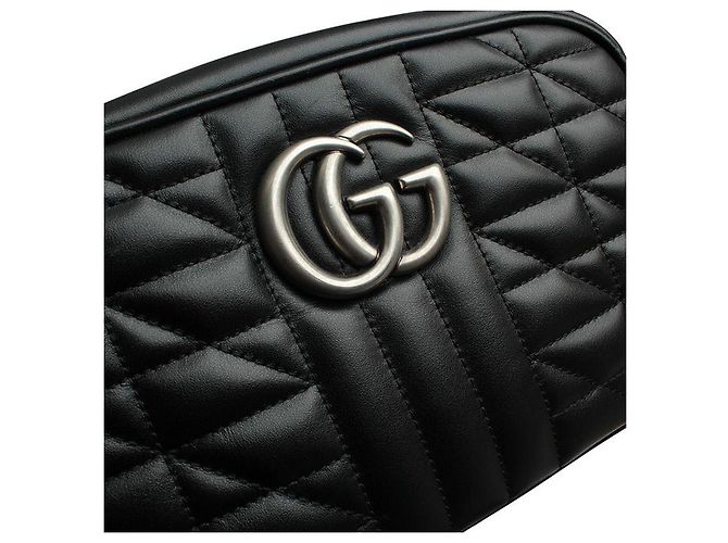 Gucci Borsa a tracolla con catena Marmont Nero - vista 6