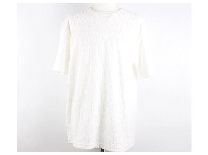 Dior T-shirt a maniche corte in jacquard di cotone terry Oblique Bianco - vista 3