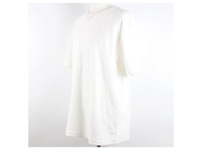 Dior T-shirt a maniche corte in jacquard di cotone terry Oblique Bianco - vista 4
