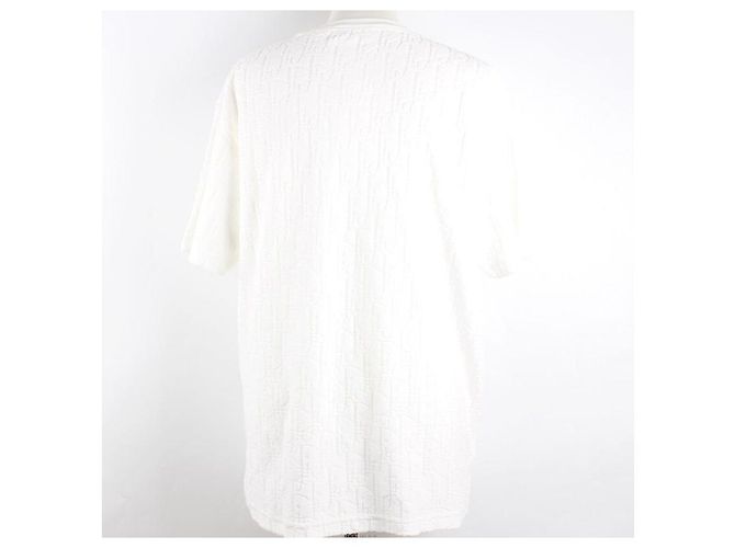 Dior T-shirt a maniche corte in jacquard di cotone terry Oblique Bianco - vista 6