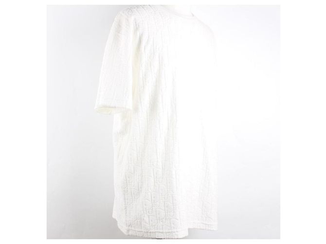 Dior T-shirt a maniche corte in jacquard di cotone terry Oblique Bianco - vista 8