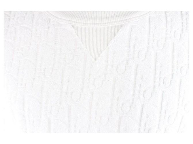 Dior T-shirt a maniche corte in jacquard di cotone terry Oblique Bianco - vista 9