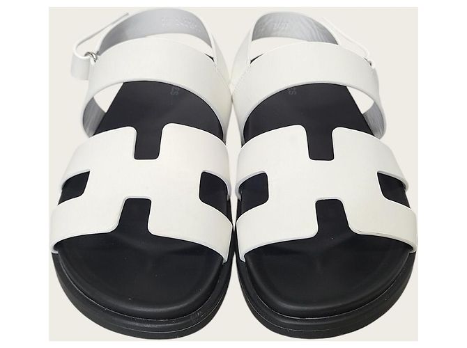 Hermès Sandali Genius in pelle di vitello bianca Bianco - vista 6