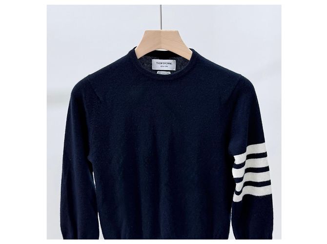 Thom Browne Maglione in cashmere da donna Navy Blu - vista 3
