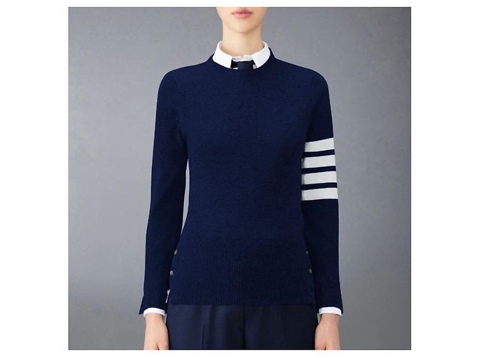 Thom Browne Maglione in cashmere da donna Navy Blu - vista 8