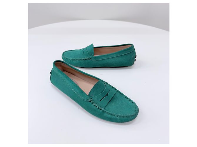 Tod's Mocassini Penny in camoscio verdi Verde - vista 2