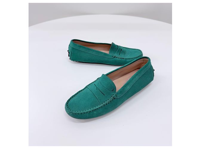 Tod's Mocassini Penny in camoscio verdi Verde - vista 3