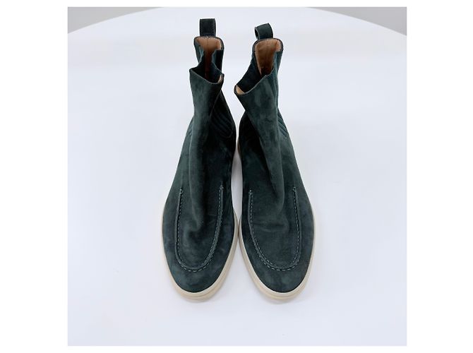 Loro Piana Botines Chelsea de ante Verde - vista 6