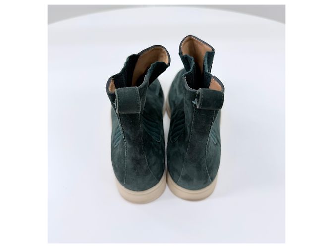Loro Piana Botines Chelsea de ante Verde - vista 7