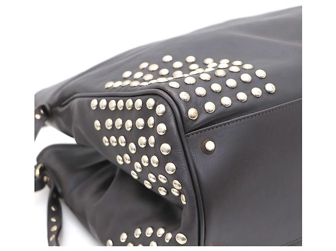 Burberry Borsa Tote e Borsa a Tracolla Canterbury in Pelle Borchiata Marrone - vista 7