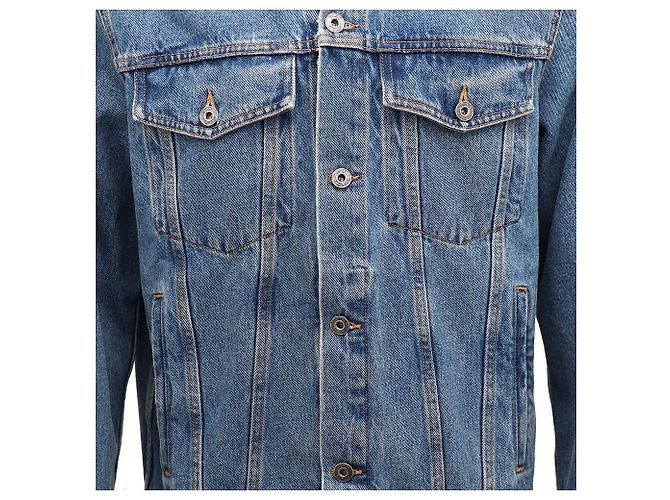 Off White Skate Blue Denim Jacke Blau - Ansicht 3