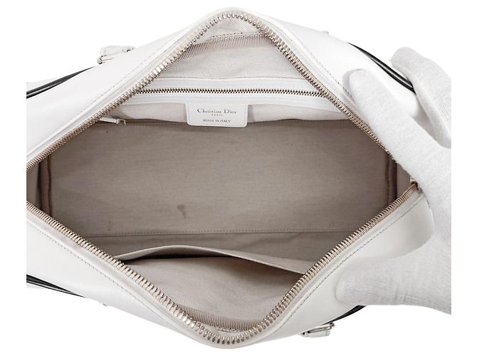 Dior Borsa Bowling Vibe Zip in pelle Borsa Tote Borsa a tracolla Medium White Bianco - vista 12