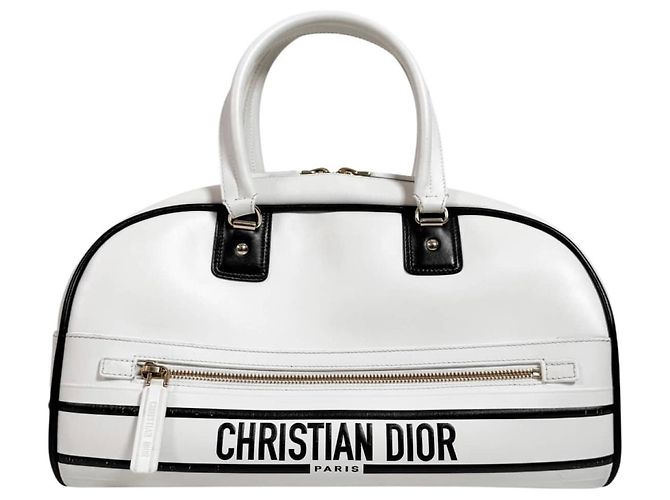 Dior Borsa Bowling Vibe Zip in pelle Borsa Tote Borsa a tracolla Medium White Bianco - vista 4