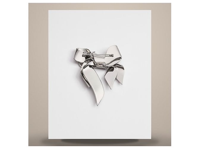Louis Vuitton Spilla Guilloché Ottone Finitura Argento e Oro, Resina Blu - vista 4