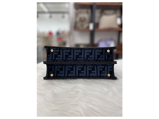Fendi Peekaboo ISeeU Small FF Fabric D'oro - vista 4