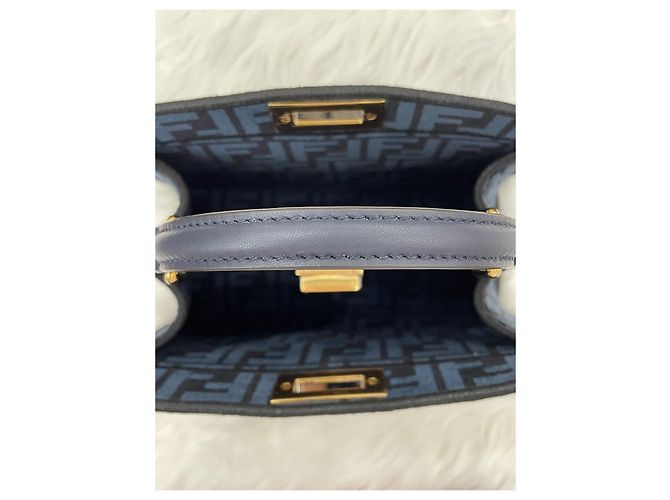 Fendi Peekaboo ISeeU Small FF Fabric D'oro - vista 5