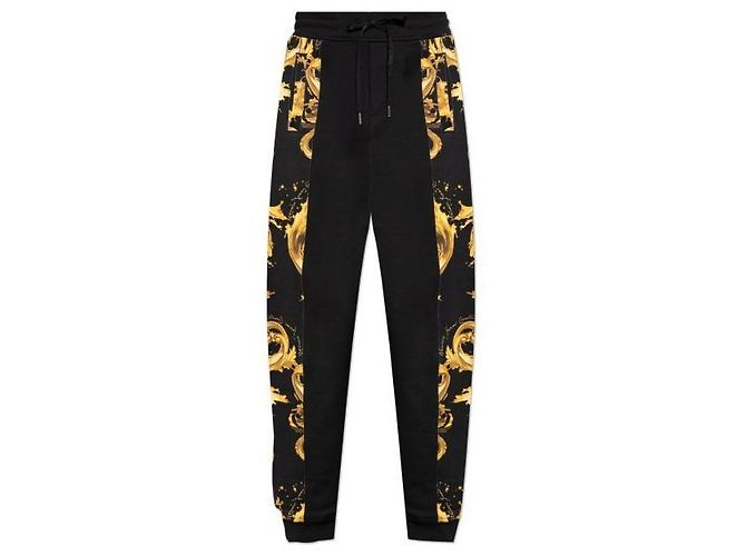 Versace Pantaloni jogger in jersey di cotone stampato - vista 4