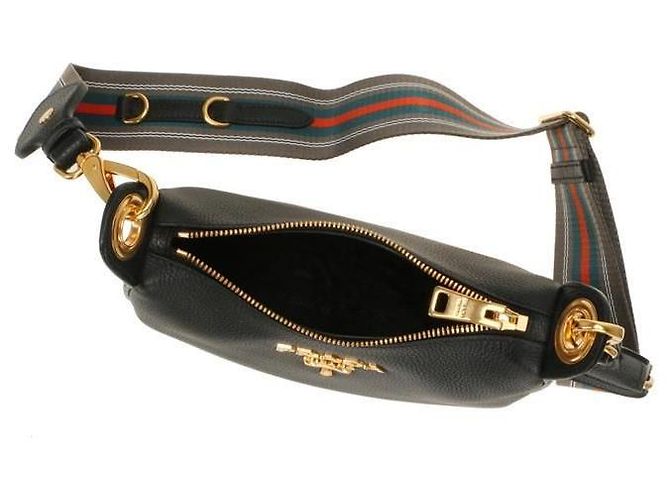 Prada Vitello Phoenix Schultertasche stamp: YOM Schwarz - Ansicht 4