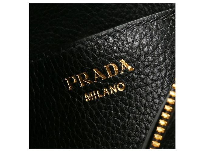 Prada Vitello Phoenix Schultertasche stamp: YOM Schwarz - Ansicht 8