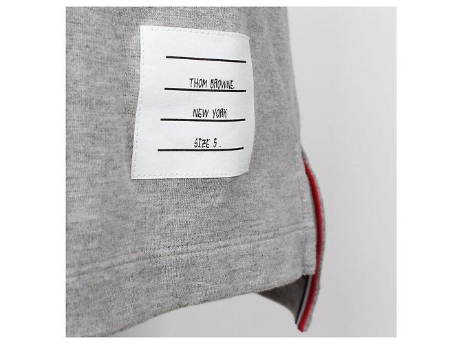 Thom Browne Gestreiftes Kurzarm-T-Shirt aus Baumwolle Grau Braun - Ansicht 7