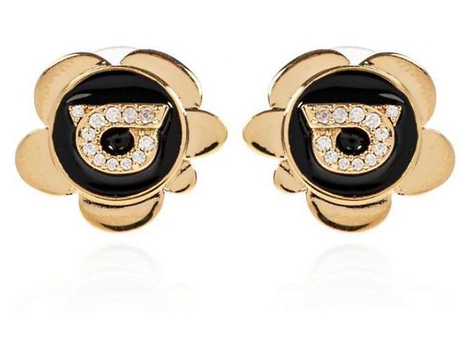 Salvatore Ferragamo Orecchini con ciondolo Gancini Nero - vista 4