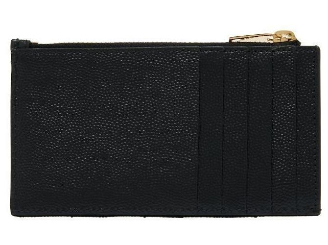 Saint Laurent Tarjetero Monogram Gold Zip Wallet Black Negro - vista 6